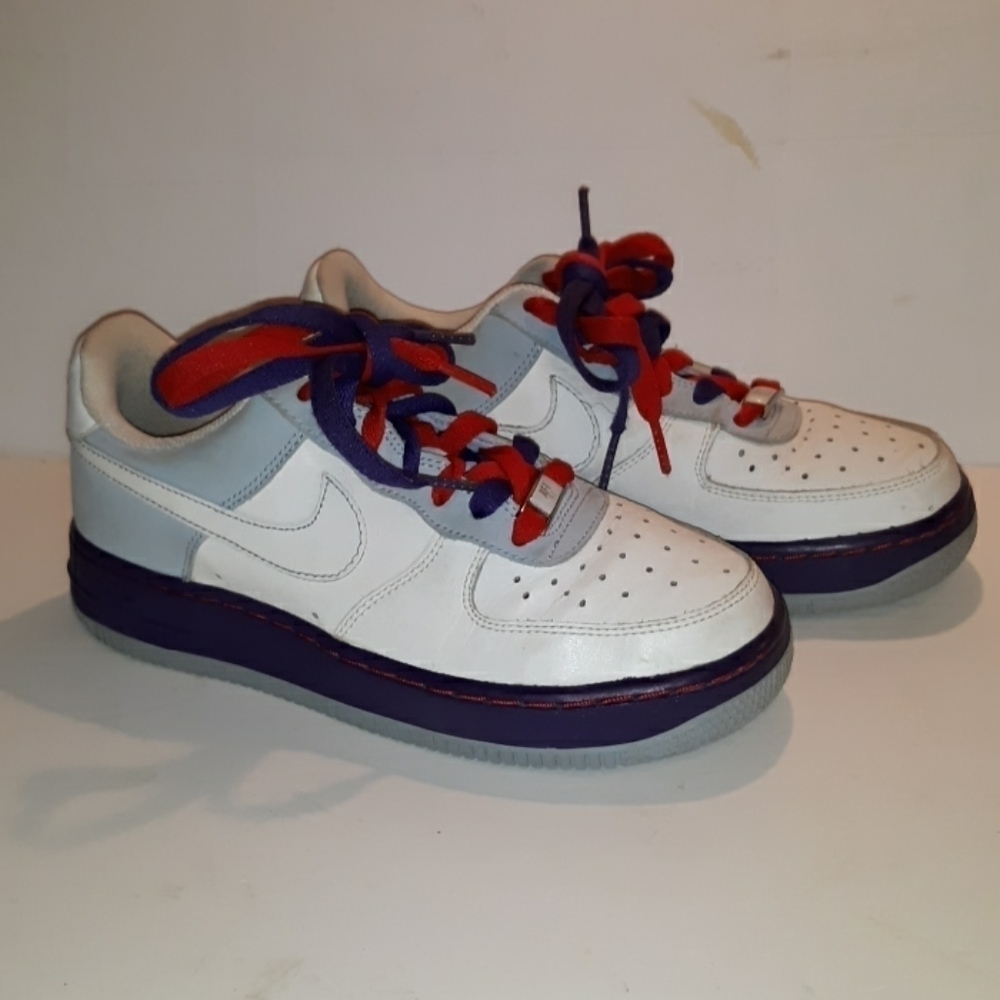 82 Nike Air Force AF-1 white red purple 4Y